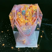 Sailor Moon Peluş Oyuncak - Pembe 6 Savaşçı 5 Çiçek Küçük Hediye Kutusu 48*15*8 - 7