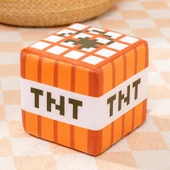 Minecraft TNT Çim Blok Peluş Oyuncak - Gri Beyaz 20cm - 9