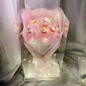 Şeffaf Hediye Kutulu Peluş Oyuncak - Siyah - 21 Shin-chan 6 Çiçek - 38x22x22 cm - 7