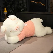 Sevimli Domuz Peluş Oyuncak - Beyaz - 100cm - 10