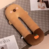 Çok Fonksiyonlu O Şekilli Uzun Peluş Yastık - Capybara 140cm - 1