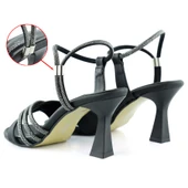 Erkan Saçmacı Roseline Exclusive Siyah Saten Önü Arkası Açık Taşlı Çapraz Bantlı Abiye Ayakkabı thumbnail 5