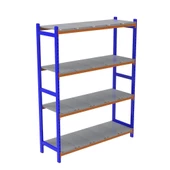 4 Katlı Depo Rafı - 300-350 Kg Taşıma Kapasiteli Hafif Rack Raf  40x180x200 cm - 1