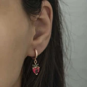 Gümüş Çilek Figür Meyve Küpe thumbnail 3