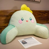 Hayvan Figürlü Buz Boncuklu Peluş Bel Destek Yastığı - Dinozor 80x45 cm - 1