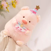 Doğum Günü Temalı Peluş Oyuncak Domuz - Pembe - 50cm - 8