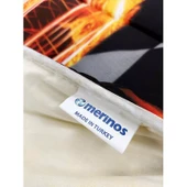 Merinos Race Pamuklu Tek Kişilik Çocuk Genç Yorgan-Siyah Kırmızı - 3