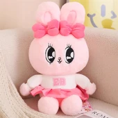 Peluş Tavşan Oyuncak - Pembe Elbiseli 27cm - 1