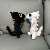 Dans Eden Dişsiz Ejderha Peluş Oyuncak - Beyaz 25cm - 10