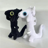 Dans Eden Dişsiz Ejderha Peluş Oyuncak - Beyaz 25cm - 11