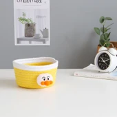 Çizgi Karakter Pamuk İpliği Küçük Sepet - Winnie the Pooh 16.5x9cm - 7