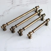 Mobilya Mutfak Çekmece Dolap Kulpu Kulbu Kulpları Eskitme Antik Sarı Düz Metal 192 mm 19.2 cm thumbnail 2