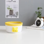 Çizgi Karakter Pamuk İpliği Küçük Sepet - Puding Köpek 16.5x9cm - 9