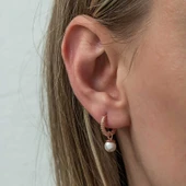 Gümüş Rose İnci Kadın Küpe thumbnail 4