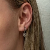 Gümüş Sallantılı Kar Tanesi Kadın Küpe thumbnail 4