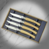 Opinel Chic 4'lü Et Bıçağı Seti - Dişbudak Ağacı (Ash Wood) - 2