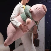Kapibara Peluş Uzun Yastık - Kahverengi Tavuk, 80cm - 8