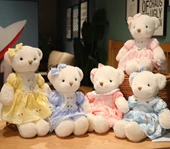 Elbiseli Peluş Oyuncak Ayı - Mor, 75cm - 2
