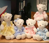 Elbiseli Peluş Oyuncak Ayı - Mor, 75cm - 12