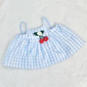 40cm Çiçekli Peluş Bebek Elbisesi - Kırmızı Üç Parça Set - 9