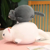 Tombul Kedi Peluş Oyuncak Bebek - Gri 50cm - 10