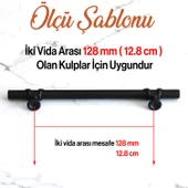 Mobilya Çekmece Mutfak Dolabı Dolap Kapak Kulpları Kulbu Kulpu Siyah Metal Kulp 128 mm-12.8 cm thumbnail 3