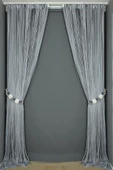 DÜZ İP PERDE GRİ ÇİFT RENK HAZIR İP PERDE 300 X 280 cm - 3