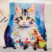 Hayvan Şeker Yastık Kedi Battaniye 120x170cm - 1