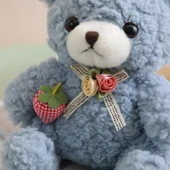 Çilek Aşkı Peluş Oyuncak Ayı 20cm - Süt Beyazı + Hediye Çantası - 10