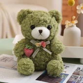 Çilek Aşkı Peluş Oyuncak Ayı 20cm - Süt Beyazı + Hediye Çantası - 8