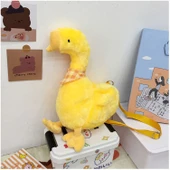 Peluş Ördek Çanta - Zencefil Sarısı - 30cm - 7