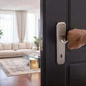 Oda Kapı Kolu (5 Takım) İnox Aynalı Sağa Sola Uygun İç Dış Ahşap Pvc Metal Çelik Kapısı Tutamağı thumbnail 5