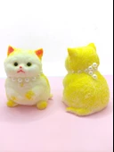 Kedi Süslü Squishy Kedi Taba Sukuşi Tüylü Yumuşacık 8 cm - Sarı - 5