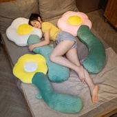 Sarı Renkli Çiçek Peluş Yastık - 110cm thumbnail 2