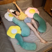 Sarı Renkli Çiçek Peluş Yastık - 110cm thumbnail 4