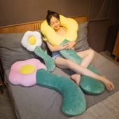 Pembe Renkli Çiçek Peluş Yastık - 110cm - 12