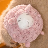 Yuvarlak Koyun Peluş Oyuncak - Gül Kırmızısı Şaşı Gözlü - 33cm - 6