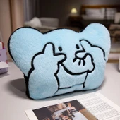 Sevimli Peluş El Isıtıcı Yastık - Süt Desenli Yastık 42x52x15 cm - 10
