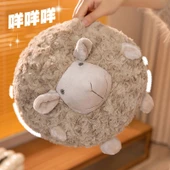 Yuvarlak Koyun Peluş Oyuncak - Gül Kırmızısı Şaşı Gözlü - 33cm - 11
