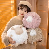 Yuvarlak Koyun Peluş Oyuncak - Gül Kırmızısı Şaşı Gözlü - 33cm - 5