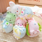 Çizgi Film Hayvan Pasta Peluş Oyuncak - Pembe Domuz Pasta - 20cm - 12