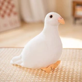 Simülasyon Güvercin Peluş Oyuncak - Beyaz Güvercin - 20cm - 1