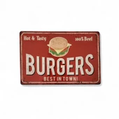 Metal Dekor Levha Burgers Best In Town - 1