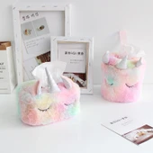 Peluş Unicorn Peçete Kutusu Kılıfı - Kare - 11