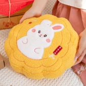 Ay Figürlü Peluş Yastık - Çiçek Açan Pembe Domuz - 10cm Anahtarlık - 4