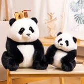 Oturan Panda Peluş Oyuncak - Resim Rengi - 35cm thumbnail 9