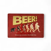 Metal Dekor Levha Evolution Of Beer - 1