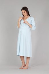 Bone Club 5302 Mavi Hamile Lohusa Gecelik thumbnail 1