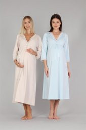 Bone Club 5302 Mavi Hamile Lohusa Gecelik thumbnail 5