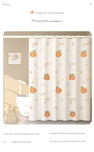Su Geçirmez Küf Önleyici Banyo Duş Perdesi - 180x180cm - Turuncu thumbnail 12